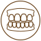 Braunes Icon Prothetik im Kreis: Vollprothese
