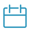 Blaues Icon Terminvereinbarung: Kalender